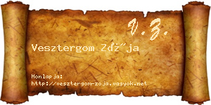 Vesztergom Zója névjegykártya